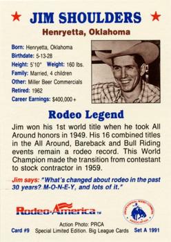 1991 Rodeo America Set A #9 Jim Shoulders Back